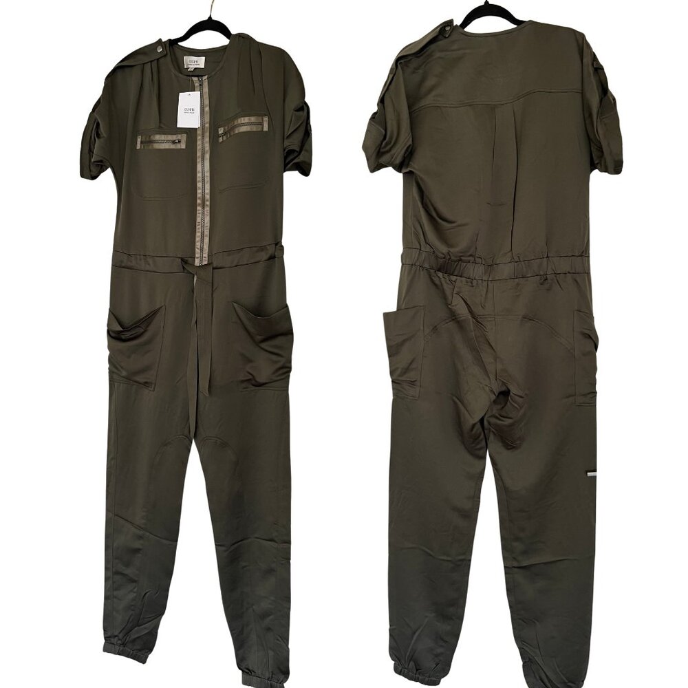 NEW INSPR‎ x Tezza Terrarium Moon Jumpsuit Size Medium Utility Moss Green - Picture 2 of 7
